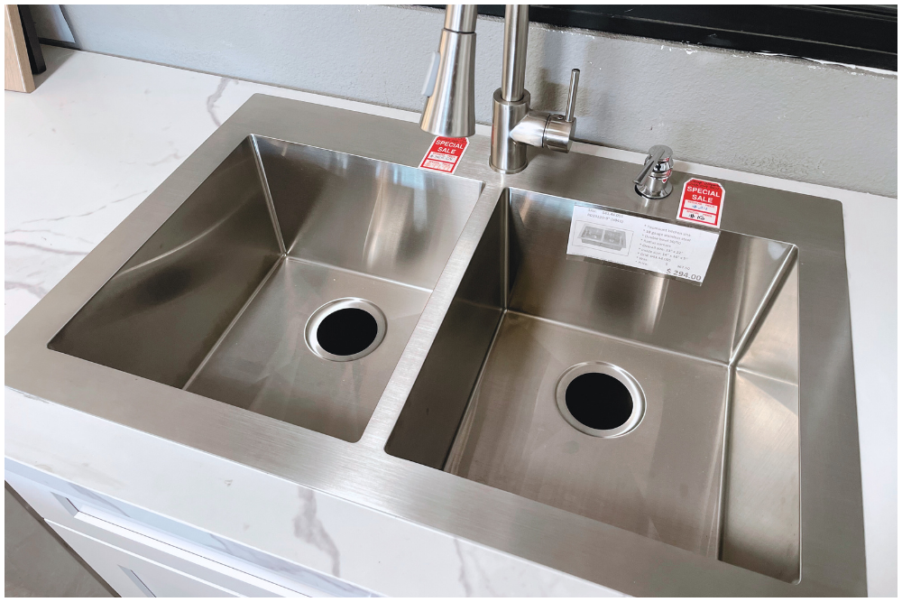 TOP-MOUNT DOUBLE BOWL STAINLESS STEEL KITCHEN SINK
