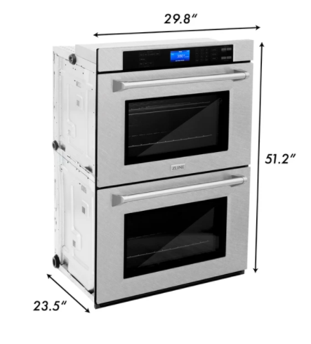 WAD-30 ZLINE 30 IN. PROFESSIONAL TRUE CONVECTION DOUBLE WALL OVEN WITH AIR FRY AND SELF CLEAN IN STAINLESS STEEL (WAD-30)