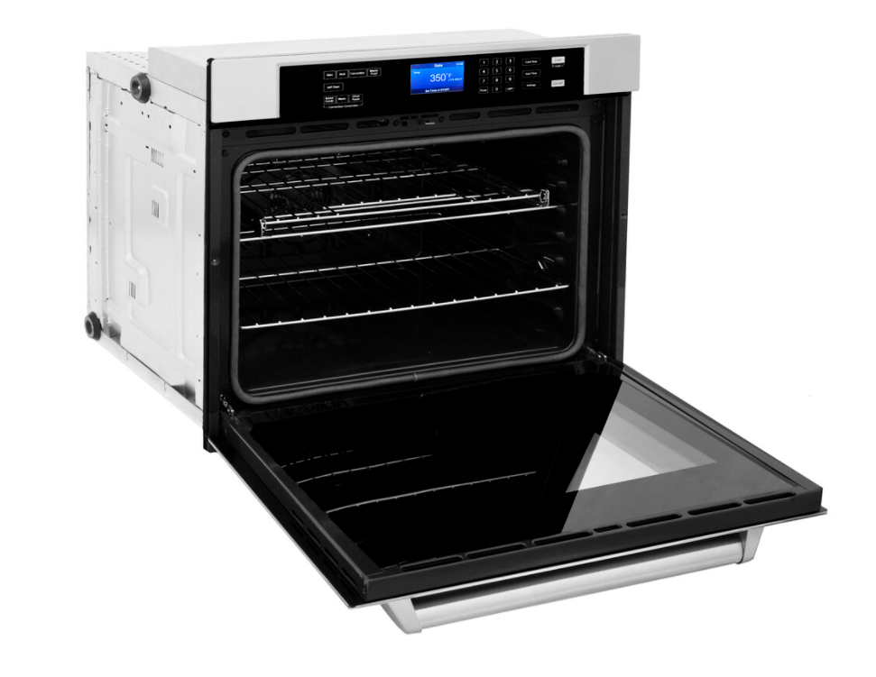 ZLINE STAINLESS STEEL 30 IN. BUILT-IN CONVECTION MICROWAVE OVEN AND 30 IN. SINGLE WALL OVEN WITH SELF CLEAN (2KP-MW30-AWS30)