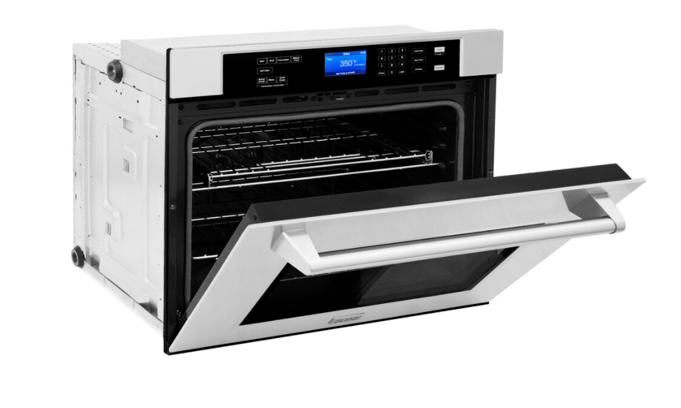ZLINE STAINLESS STEEL 30 IN. BUILT-IN CONVECTION MICROWAVE OVEN AND 30 IN. SINGLE WALL OVEN WITH SELF CLEAN (2KP-MW30-AWS30)