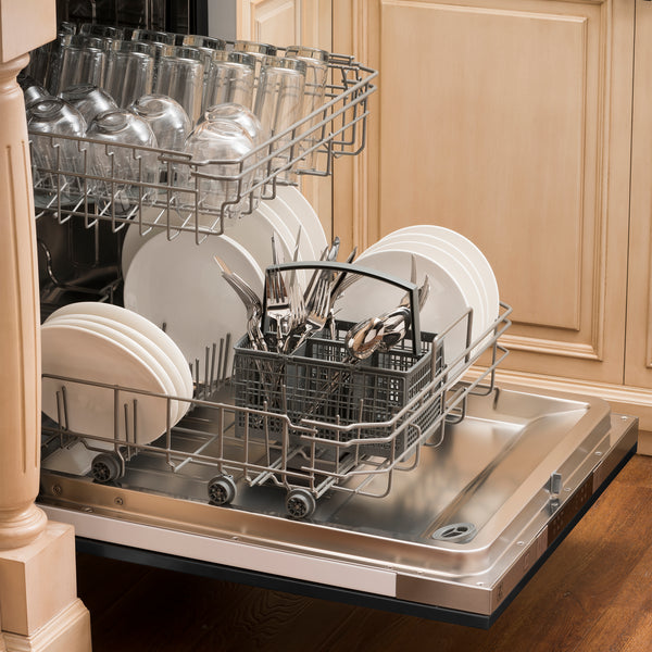 ZLINE 24 IN. TOP CONTROL DISHWASHER WITH STAINLESS STEEL TUB AND TRADITIONAL STYLE HANDLE, 52DBA (DW-24)