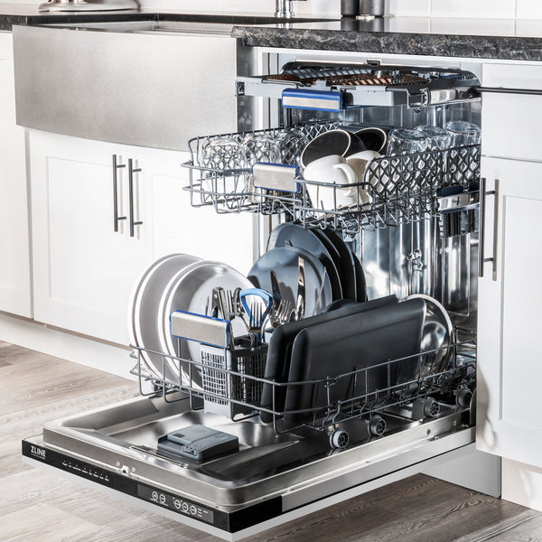DWV-24 ZLINE 24" TALLAC SERIES 3RD RACK DISHWASHER IN CUSTOM PANEL READY WITH STAINLESS STEEL TUB, 51DBA (DWV-24)