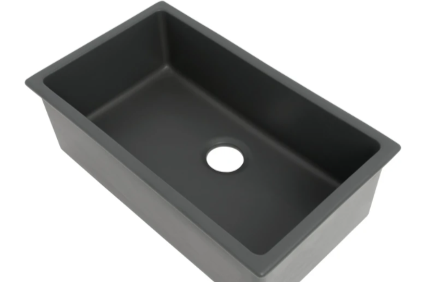 ZLINE 30" ROME DUAL MOUNT SINGLE BOWL FIRECLAY KITCHEN SINK CHARCOAL GREY WITH BOTTOM GRID (FRC5124-CL-30)