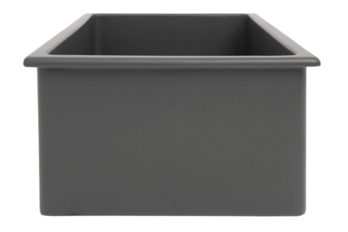 ZLINE 30" ROME DUAL MOUNT SINGLE BOWL FIRECLAY KITCHEN SINK CHARCOAL GREY WITH BOTTOM GRID (FRC5124-CL-30)