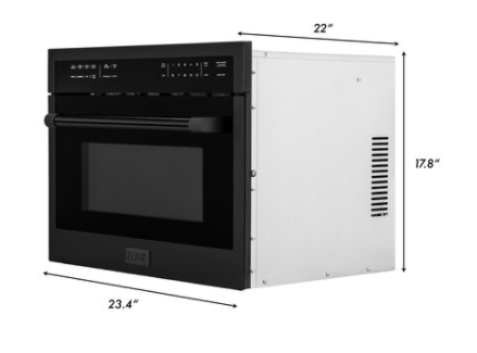 ZLINE MWO-24-BS 24" MICROWAVE WALL OVEN IN BLACK STAINLESS STEEL