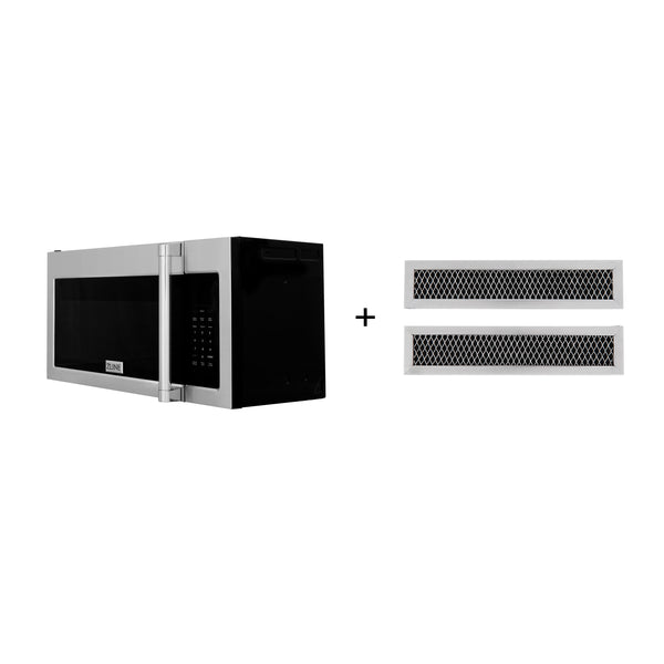 MWO-OTRCFH-30 ZLINE 30" 1.5 CU. FT. OVER THE RANGE MICROWAVE IN STAINLESS STEEL WITH TRADITIONAL HANDLE AND SET OF 2 CHARCOAL FILTERS (MWO-OTRCFH-30)
