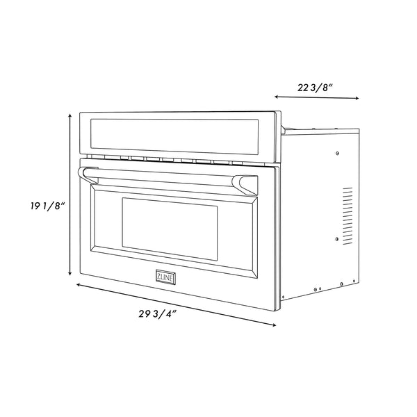 MWO-OTRCFH-30 ZLINE 30" 1.5 CU. FT. OVER THE RANGE MICROWAVE IN STAINLESS STEEL WITH TRADITIONAL HANDLE AND SET OF 2 CHARCOAL FILTERS (MWO-OTRCFH-30)
