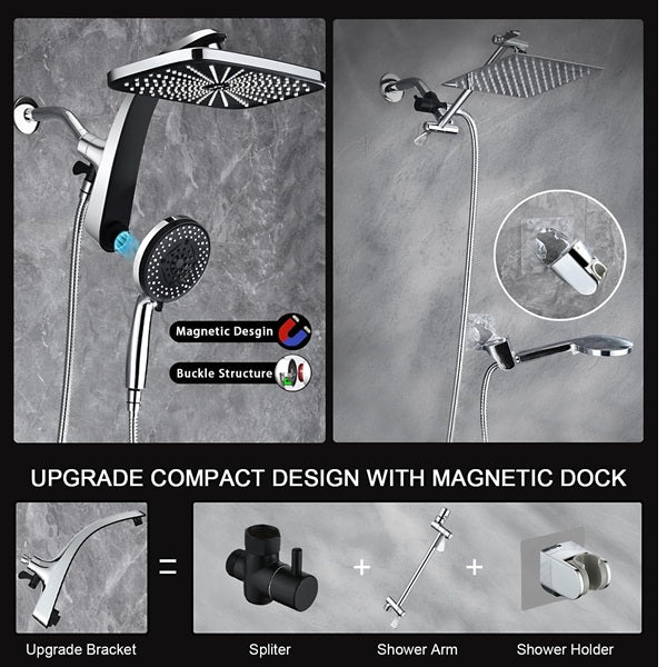 Rain Shower Head with Handheld Showerhead, 1.8GPM 460311