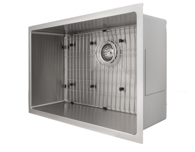 ZLINE 30" MERIBEL UNDERMOUNT SINGLE BOWL STAINLESS STEEL KITCHEN SINK WITH BOTTOM GRID (SRS-30)