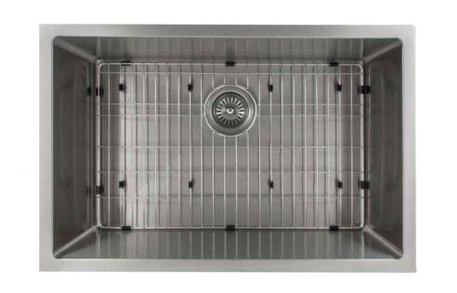 ZLINE 30" MERIBEL UNDERMOUNT SINGLE BOWL STAINLESS STEEL KITCHEN SINK WITH BOTTOM GRID (SRS-30)