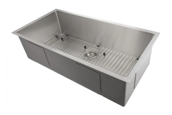 ZLINE 33" MERIBEL UNDERMOUNT SINGLE BOWL STAINLESS STEEL KITCHEN SINK WITH BOTTOM GRID (SRS-33)