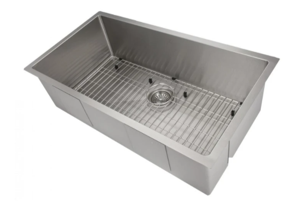 ZLINE 36" MERIBEL UNDERMOUNT SINGLE BOWL STAINLESS STEEL KITCHEN SINK WITH BOTTOM GRID (SRS-36)