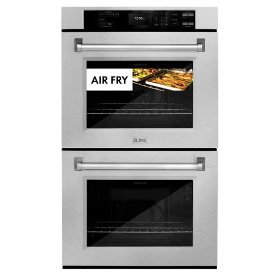 WADS-30 ZLINE 30 IN. PROFESSIONAL TRUE CONVECTION DOUBLE WALL OVEN WITH AIR FRY AND SELF CLEAN IN DURASNOW� STAINLESS STEEL