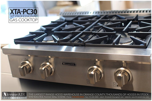 XTA-PC30, 30" PROFESSIONAL GAS COOKTOP