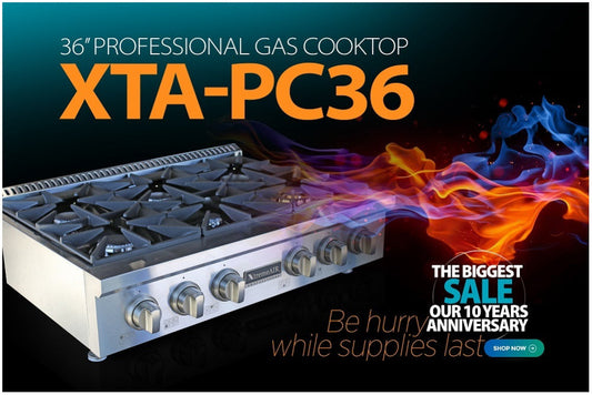 XTA-PC36, 36" PROFESSIONAL GAS COOKTOP