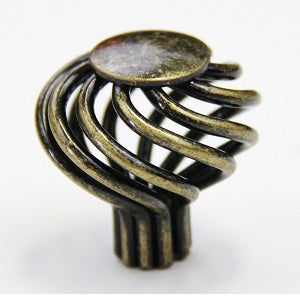 ROUND BIRDCAGE STYLE KITCHEN CABINET KNOB (AB)