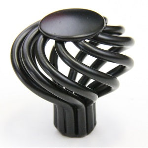 ROUND BIRDCAGE STYLE KITCHEN CABINET KNOB (BLK)