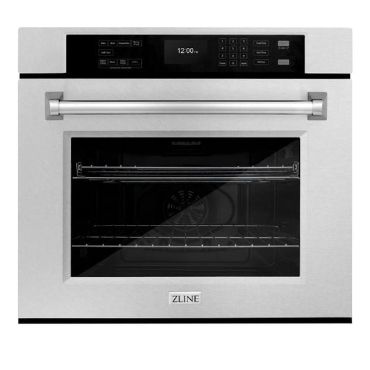 WASS-30 ZLINE 30 IN. PROFESSIONAL TRUE CONVECTION SINGLE WALL OVEN WITH AIR FRY AND SELF CLEAN IN DURASNOW� STAINLESS STEEL (WASS-30)