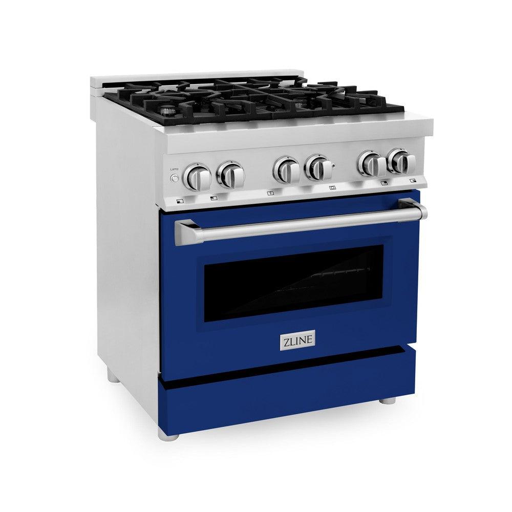 ZLINE 30 in. 4.0 cu. ft. Legacy Dual Fuel Range with 4 Burner Gas Cooktop and Electric Convection Oven (RA)