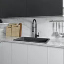 ZLINE 30" ROME DUAL MOUNT SINGLE BOWL FIRECLAY KITCHEN SINK CHARCOAL GREY WITH BOTTOM GRID (FRC5124-CL-30)