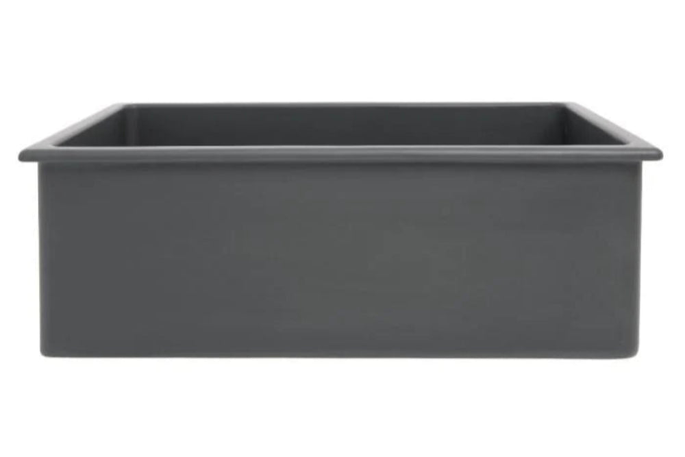 ZLINE 30" ROME DUAL MOUNT SINGLE BOWL FIRECLAY KITCHEN SINK CHARCOAL GREY WITH BOTTOM GRID (FRC5124-CL-30)