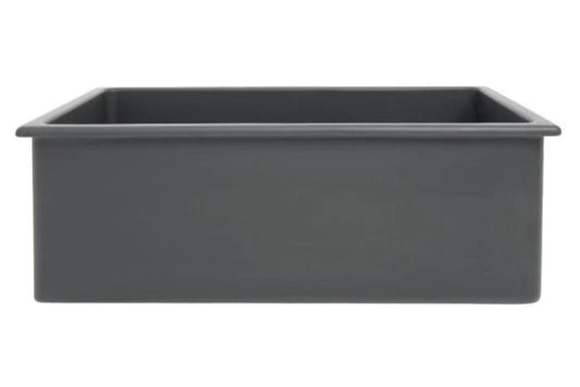 ZLINE 30" ROME DUAL MOUNT SINGLE BOWL FIRECLAY KITCHEN SINK CHARCOAL GREY WITH BOTTOM GRID (FRC5124-CL-30)