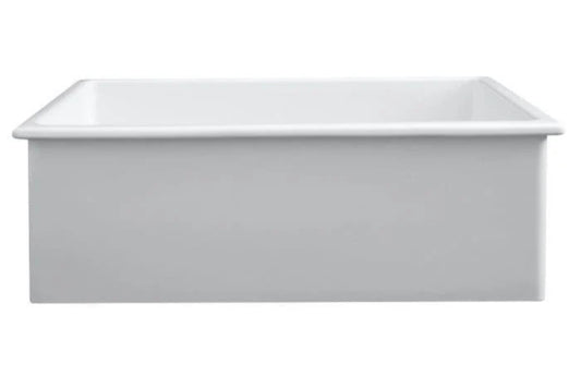 ZLINE 30" ROME DUAL MOUNT SINGLE BOWL FIRECLAY KITCHEN SINK WHITE GLOSS WITH BOTTOM GRID (FRC5124-WH-30)