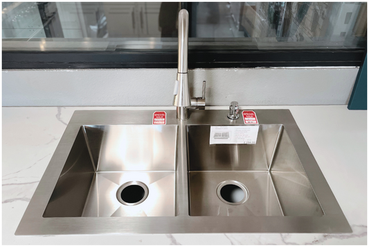 TOP-MOUNT DOUBLE BOWL STAINLESS STEEL KITCHEN SINK