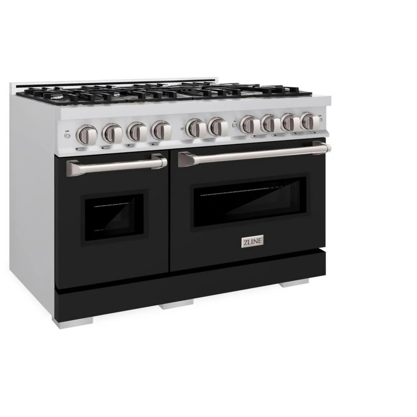 ZLINE 48 in. 6.7 cu. ft. Classic Double Oven Gas Range with 8 Burner Cooktop in Stainless Steel