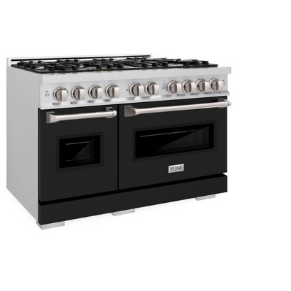 ZLINE 48 in. 6.7 cu. ft. Classic Double Oven Gas Range with 8 Burner Cooktop in Stainless Steel