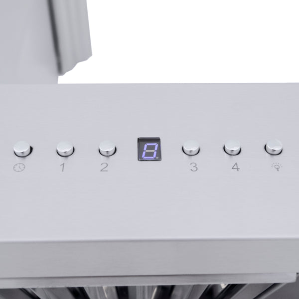 ZLINE Professional Ducted Wall Mount Range Hood in Stainless Steel with Crown Molding