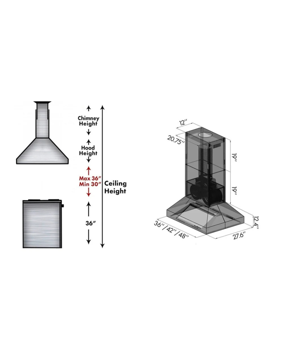 ZLINE 42 in. Ducted Island Mount Range Hood in Outdoor Approved Stainless Steel (697i-304-42)