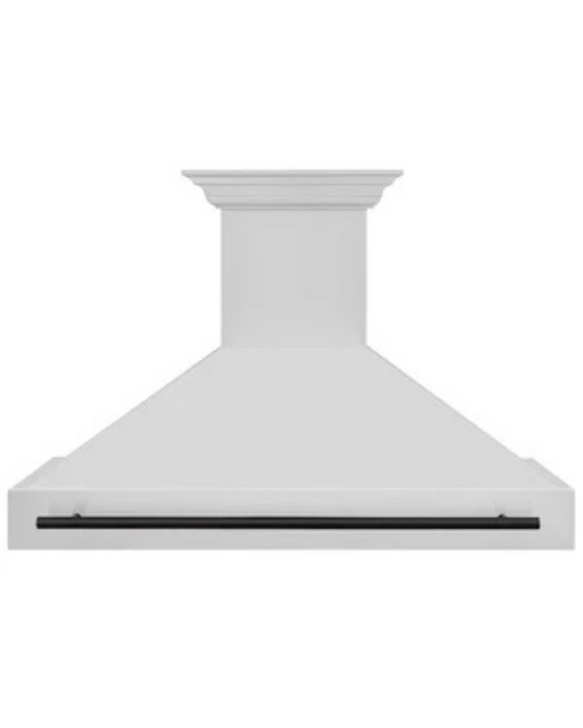 ZLINE Autograph Edition 48 in. Satin Stainless Steel Wall Mount Range Hood with Champagne Bronze Handle (8654SNZ-48-CB)