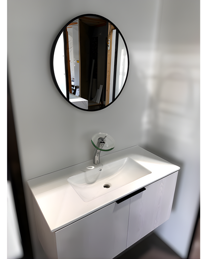 floating bathroom vanity cabinet with countertop