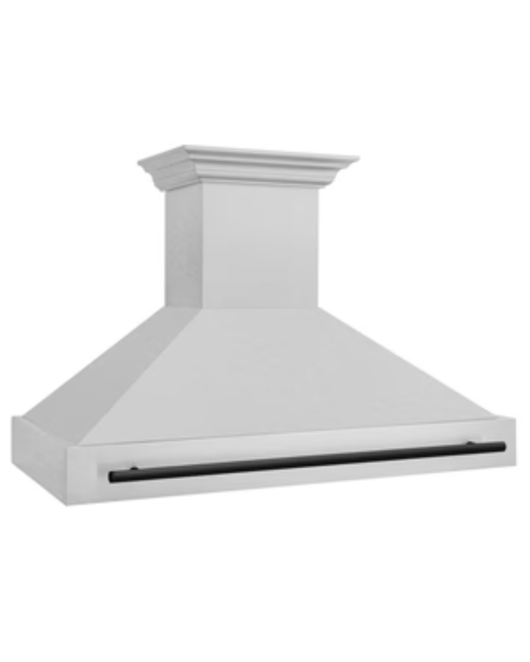 ZLINE Autograph Edition 48 in. Satin Stainless Steel Wall Mount Range Hood with Matte Black Handle (8654SNZ-48-MB)
