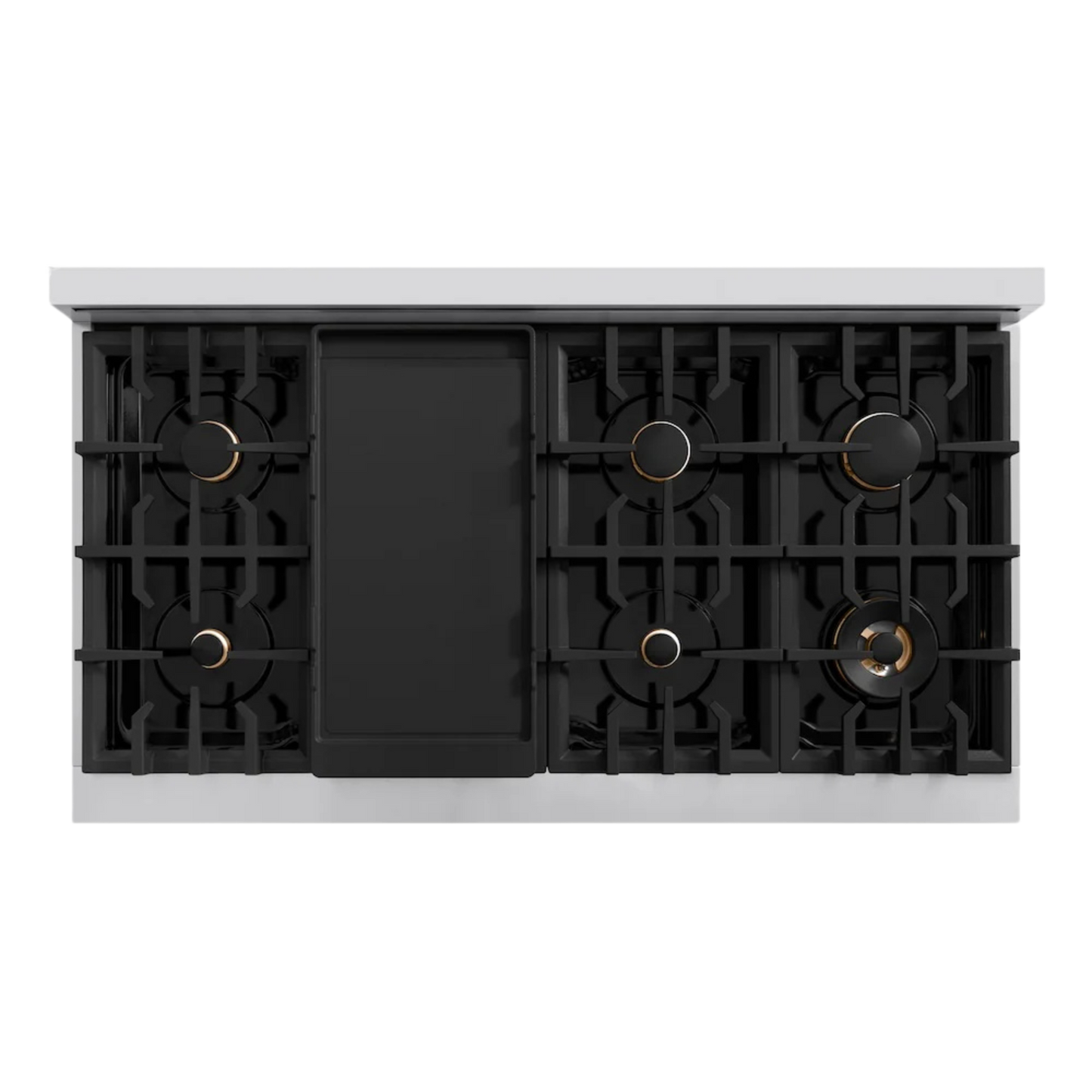 ZLINE Autograph Edition 48 in. 6.7 cu. ft. Classic Double Oven Gas Range with 8 Burner Cooktop in Stainless Steel with Matte Black Accents