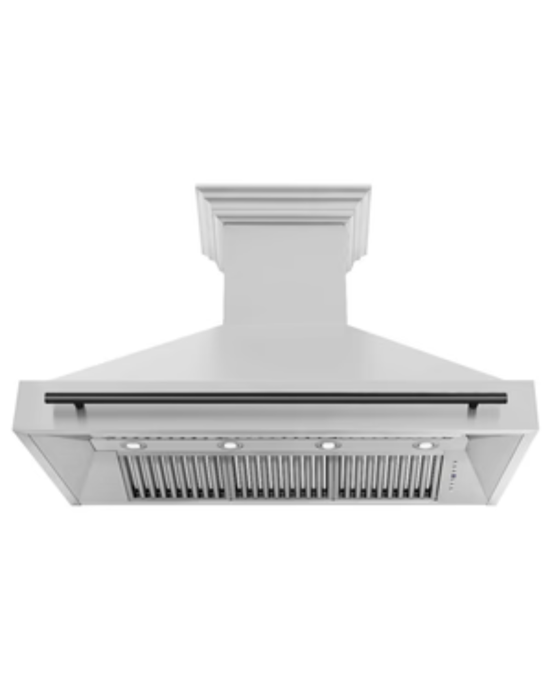 ZLINE Autograph Edition 48 in. Satin Stainless Steel Wall Mount Range Hood with Champagne Bronze Handle (8654SNZ-48-CB)