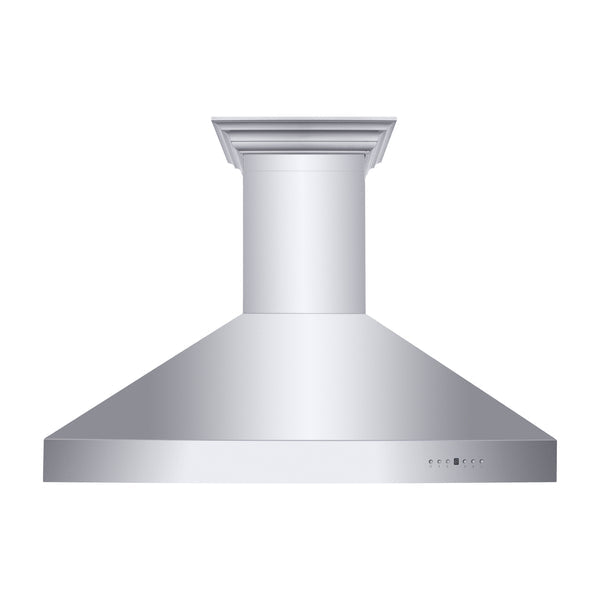 ZLINE Professional Ducted Wall Mount Range Hood in Stainless Steel with Crown Molding