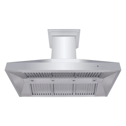 ZLINE Professional Ducted Wall Mount Range Hood in Stainless Steel with Crown Molding