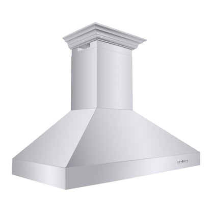 ZLINE Professional Ducted Wall Mount Range Hood in Stainless Steel with Crown Molding
