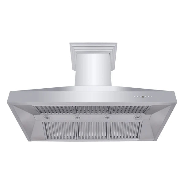 ZLINE Professional Ducted Wall Mount Range Hood in Stainless Steel with Crown Molding