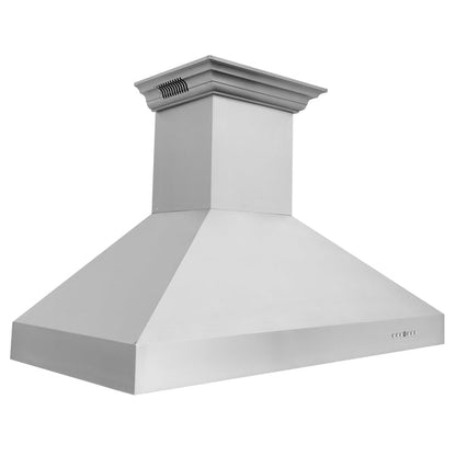 48" ZLINE CrownSound™Ducted Vent Wall Mount Range Hood in Stainless Steel with Built-in Bluetooth Speakers (667CRN-BT-48)
