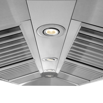 48" ZLINE CrownSound™Ducted Vent Wall Mount Range Hood in Stainless Steel with Built-in Bluetooth Speakers (667CRN-BT-48)