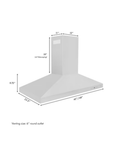 ZLINE 48 in. Convertible Island Mount Range Hood in Stainless Steel (KL3i-48)