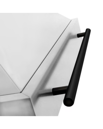 ZLINE Autograph Edition 48 in. Satin Stainless Steel Wall Mount Range Hood with Matte Black Handle (8654SNZ-48-MB)