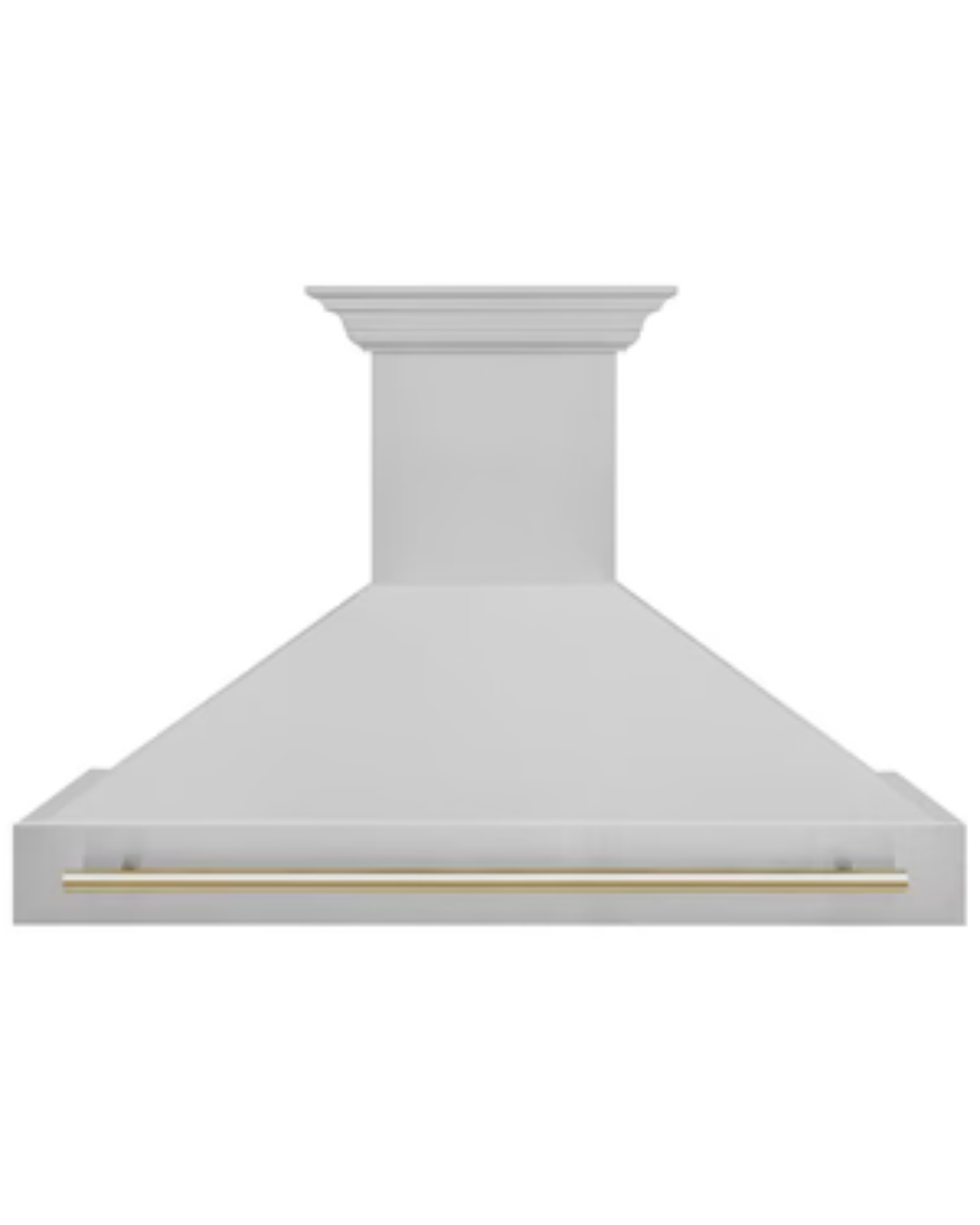 ZLINE Autograph Edition 48 in. Satin Stainless Steel Wall Mount Range Hood with Polished Gold Handle (8654SNZ-48-G)