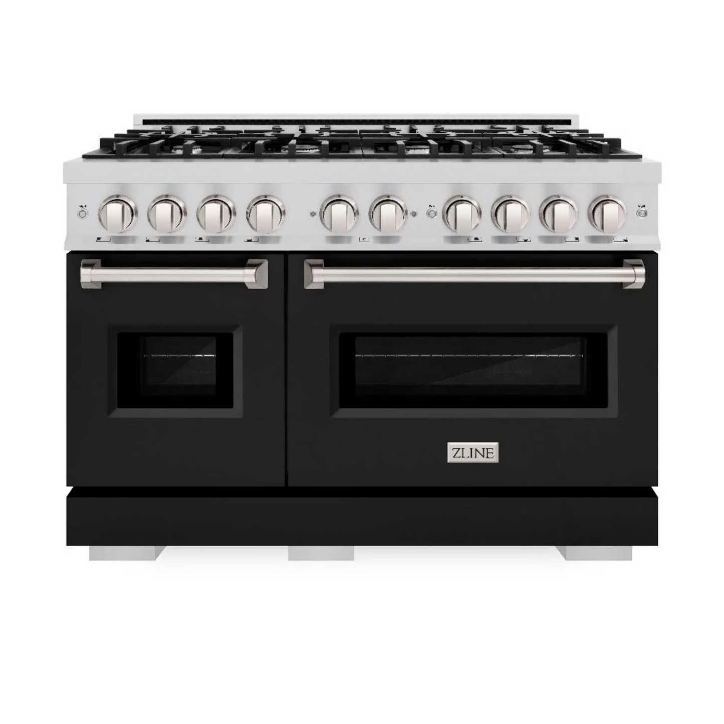 ZLINE 48 in. 6.7 cu. ft. Classic Double Oven Gas Range with 8 Burner Cooktop in Stainless Steel