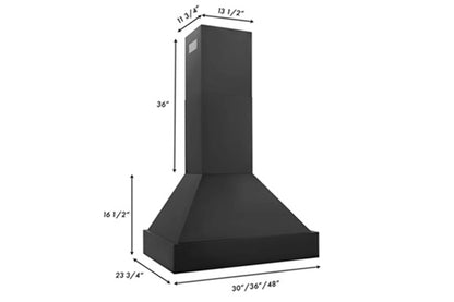 ZLINE 30" Convertible Vent Black Stainless Steel Wall Mount Range Hood (BS655N-30)