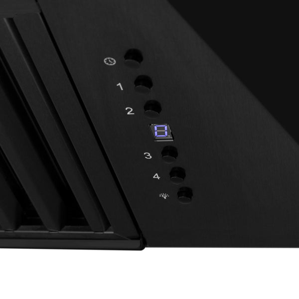 ZLINE 30" Black Stainless Steel Range Hood with Polished Gold Handle (BS655Z-30-G)