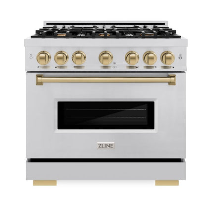 ZLINE Autograph Edition 36 in. 5.2 cu. ft. Classic Gas Range with 6 Burner Cooktop and Convection Gas Oven (CGRZ)